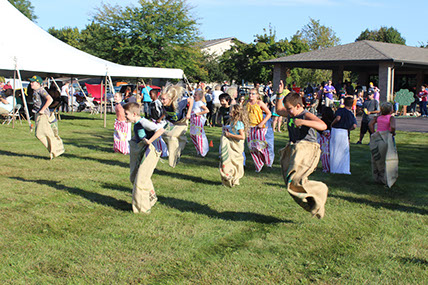 Residency children in sack race